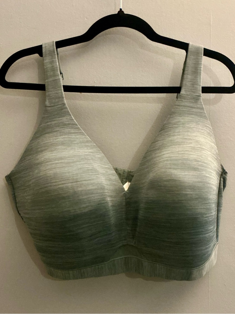 Cacique 44G Wireless Lightly Padded Bra Sage Green Gray Heathered Full Coverage